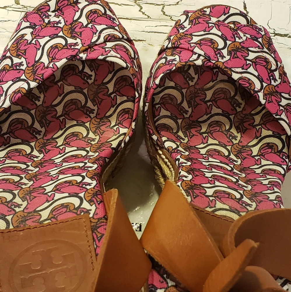 Tory Burch Wedge Espadrilles Jute Rope Designer Summer Beach